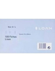 PAQ 100 FICHAS RAYADAS Nº4 125X20CM LOAN